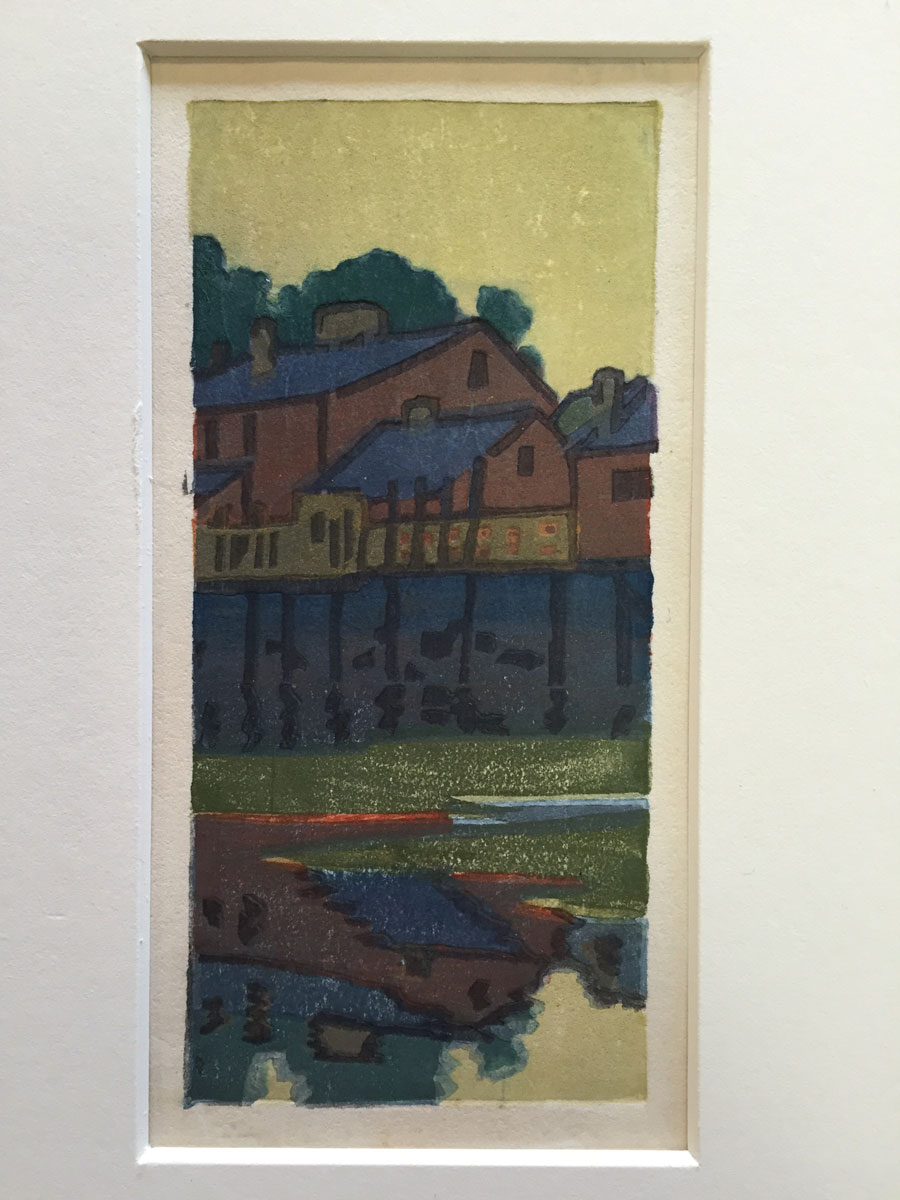 Clark University Student Abby Moon works on Worcester Art Museum Cyanotypes