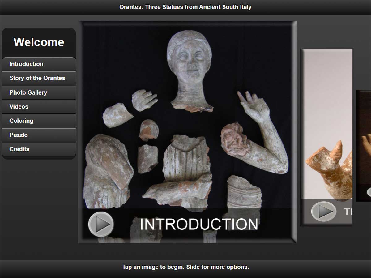 Screenshot of the Orantes app home screen